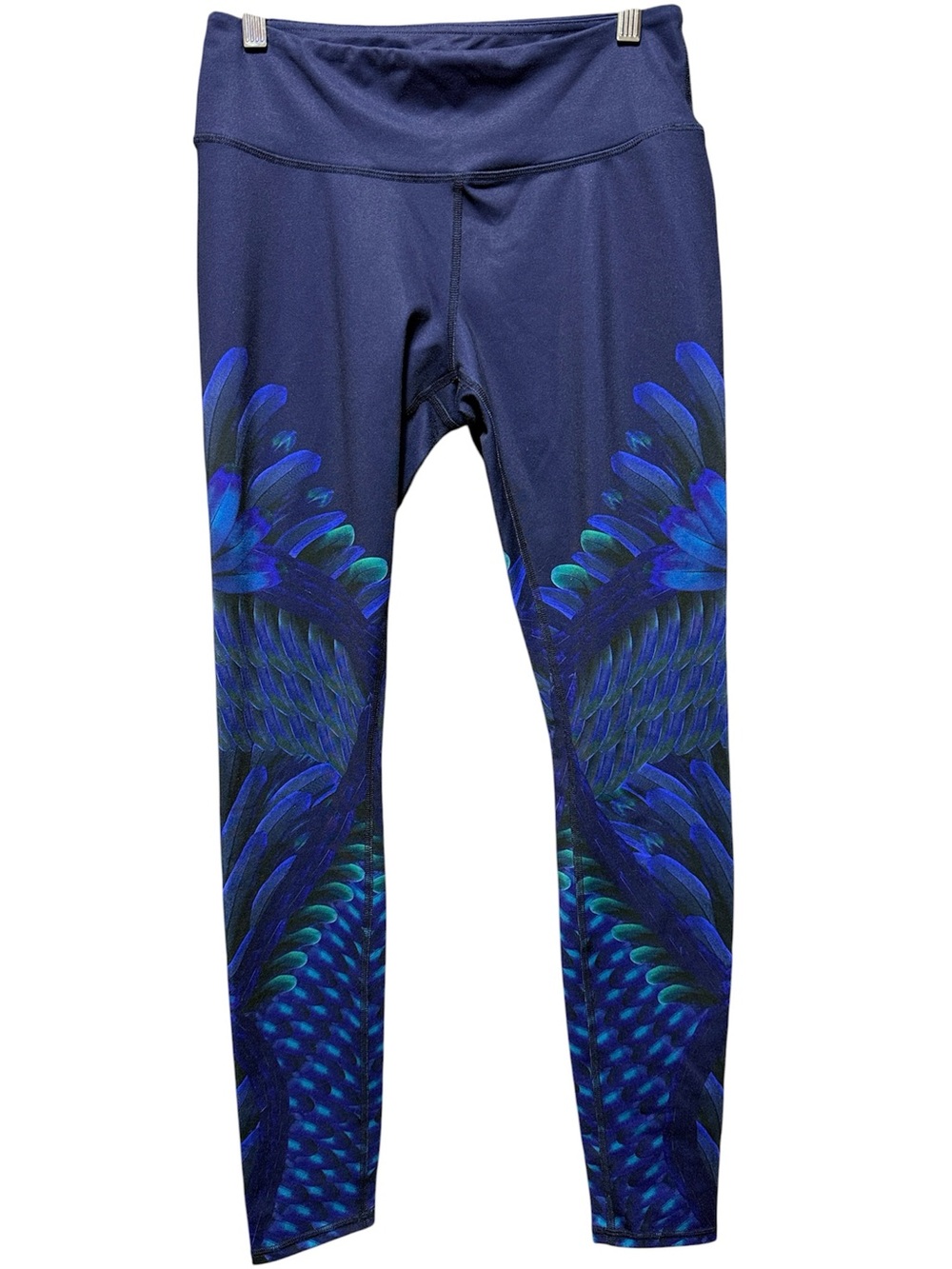 ALO Yoga Navy High-Waist Leggings with White Logo